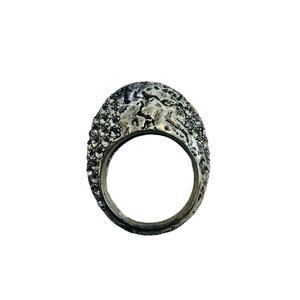 Saint Laurent Bumpy Rhinestone Silver Ring